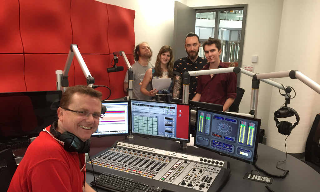 WARM WELCOME: ABC breakfast radio presenter Spencer Howson with USQ students Conor O’Loghlin, Rachel Tapscott, Dylan Woodland and Grant Snodgrass. WARM WELCOME: ABC breakfast radio presenter Spencer Howson with USQ students Conor O’Loghlin, Rachel Tapscott, Dylan Woodland and Grant Snodgrass.